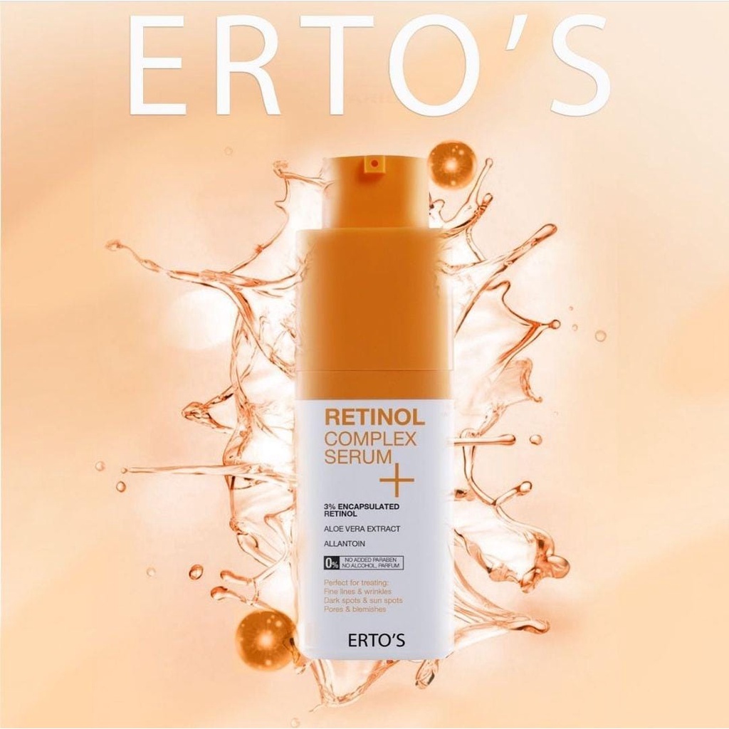 [COD] Erto's Retinol Complex Serum dengan Kandungan Aloevera Membantu Menyamarkan Kerutan Wajah - 30 ML