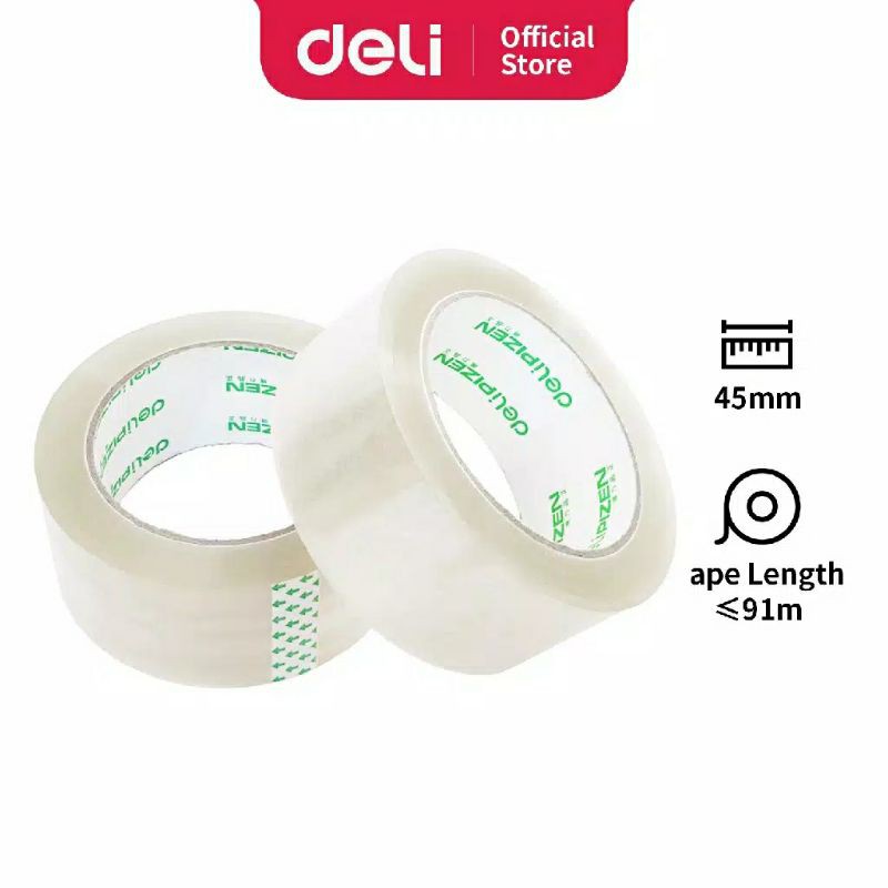 

Deli isolasi lakban bening 45 mm x 100 yard x 48 micron tebal tidak mudah putus