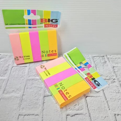POST IT  BIG  WARNA TUMPUK/WARNA-WARNI-76X51 WARNA/POLOS