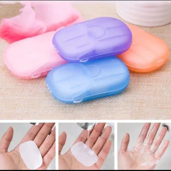 Sabun kertas praktis travelling soap / Mini Washing Hand Bath Travel