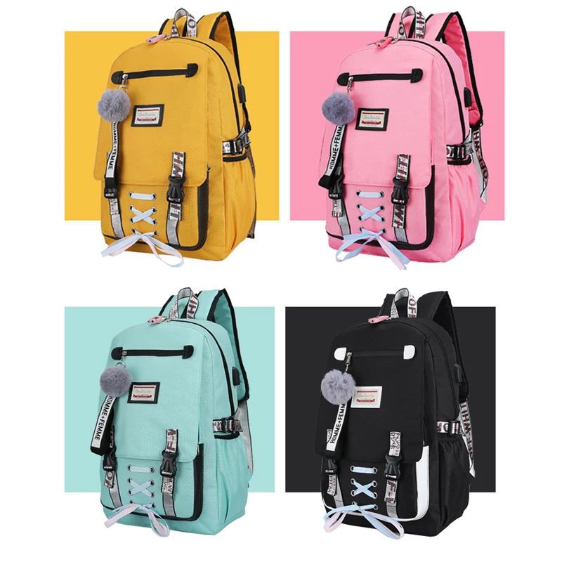 Tbfc Tas Ransel sekolah BTS perempuan backpack sekolah anak tk sd smp sma kuliah