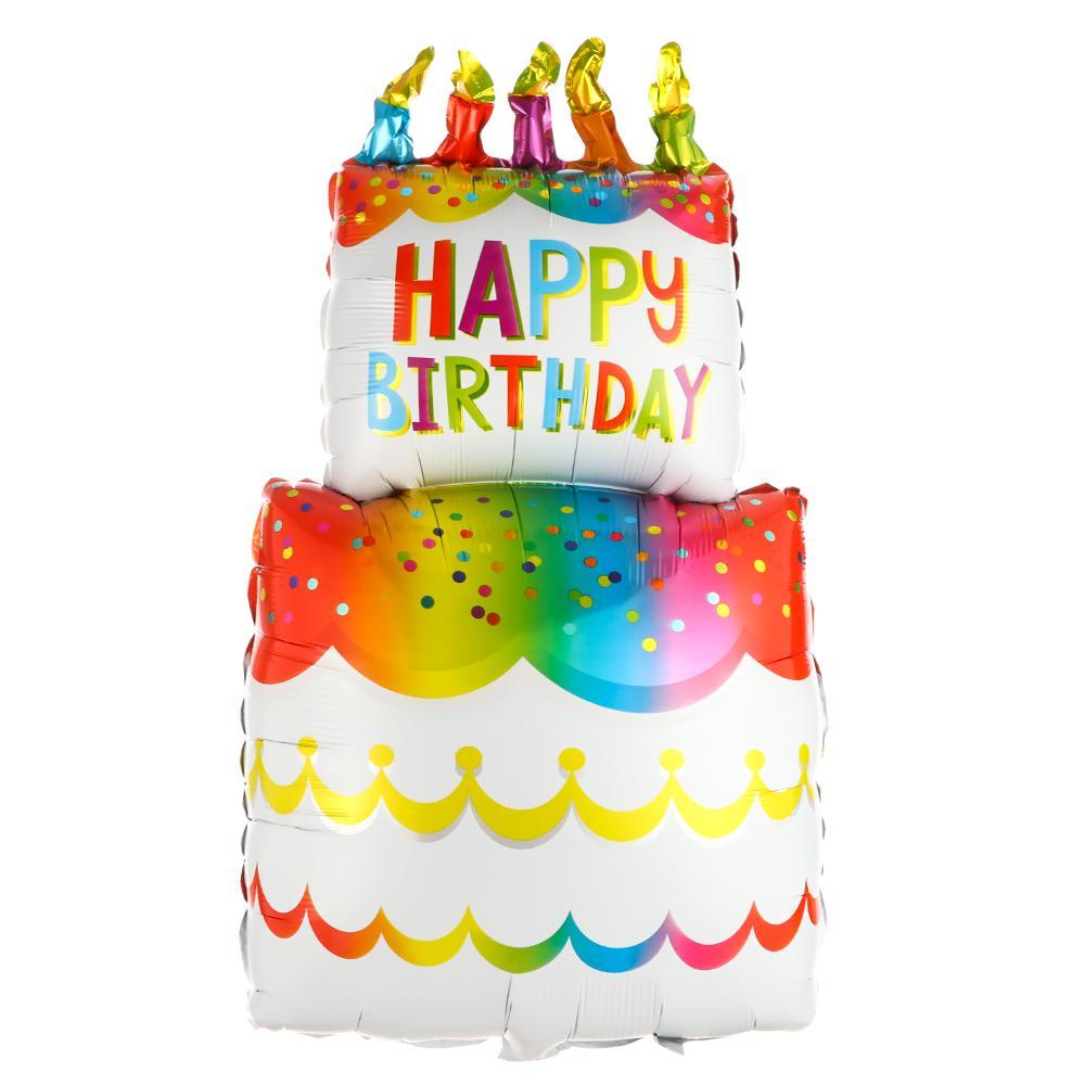 Solighter Happy Birthday Balon Perlengkapan Pernikahan Dekorasi Pesta Kue Lilin 3D Bulan Bintang
