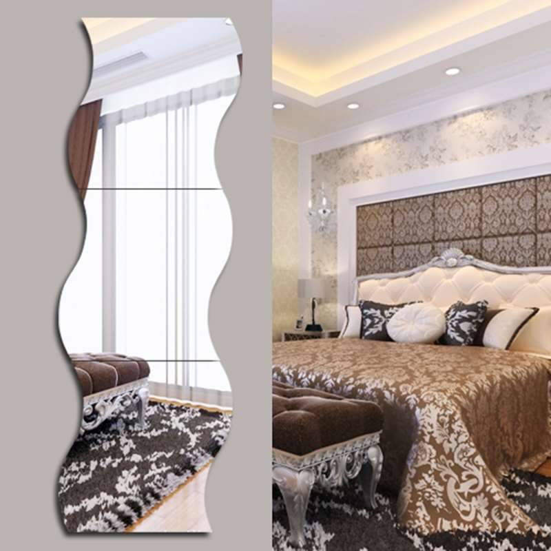 [ 6 PCS  three-dimensional combination mirror wall stickers Decoration for Home Bedroom living room TV background ]