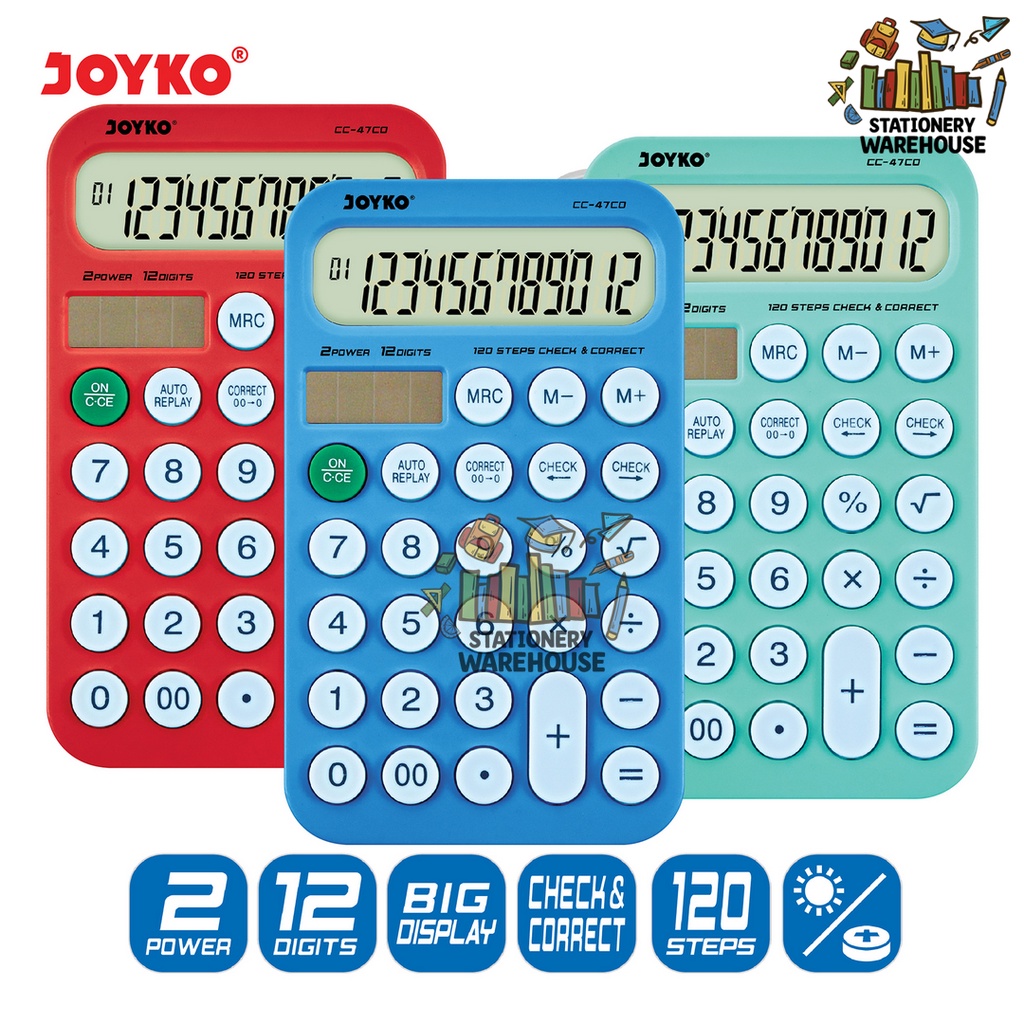 

Calculator Kalkulator Joyko CC-47CO 12 Digits Check Correct