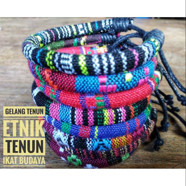 GELANG ETNIK TENUN TALI RAJUT / Gelang Tangan Unisex Khas Lombok Anak Gunung