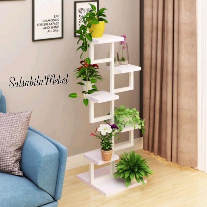 Rak Bunga Unik 5 Susun/ Rak Bunga Kayu Mahoni Sonbokshop