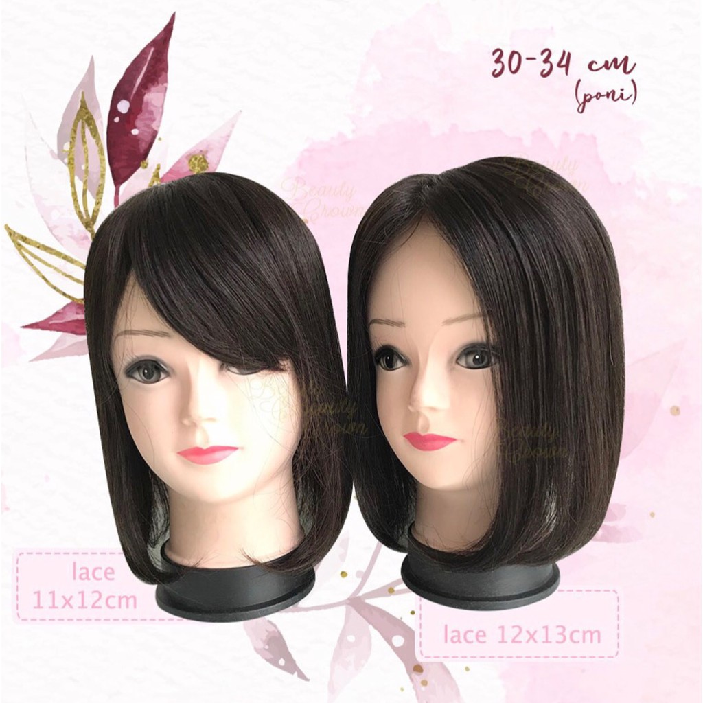 Toupee Wig 100% human hair rambut asli hair clip by Beauty Crown