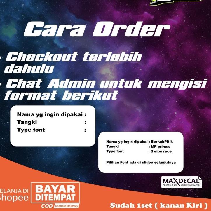 [Terlaku...]sticker tangki herex hologram maxdecal / sticker hologram custom nama / Sticker tangki 1