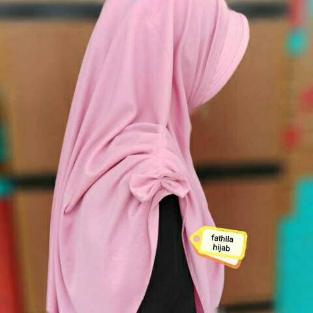 Khimar jilbab jumbo wiru pita pundak bahan kaos