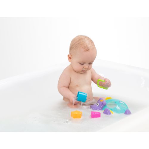 Playgro Float Along Hippo Shape Sorter - Mainan Mandi Anak 6m+