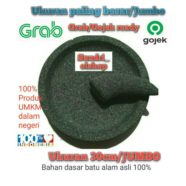 Cobek batu asli // cobek bubut // Cowek batu // coek batu // ulekan batu ukuran 30cm jumbo