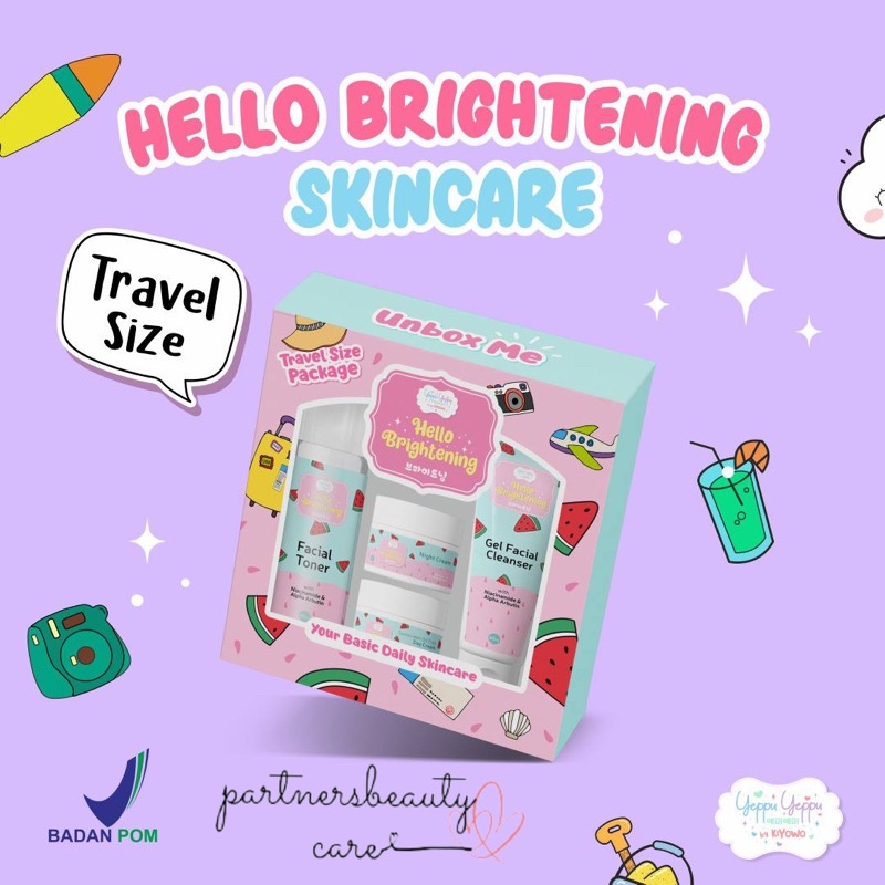 •Beauty• Paket Skincare Yeppu-Yeppu By Kiyowo Travel Size BPOM Halal Paket Skincare Acne Treatment Dan Hello Brightening Perawatan BPOM YeppuYeppu By Kiyowo Yeppu Yeppu By Kiyowo Skincare Travelsize Package-1