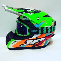 Helm Cross JPX Full Face Trail Trabas KLX Black Dof Solid 