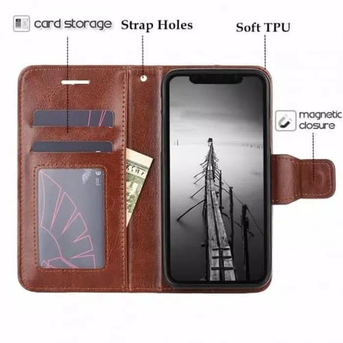 Vivo V11 Pro - Flip Kulit Flip Cover Leather Case Kulit