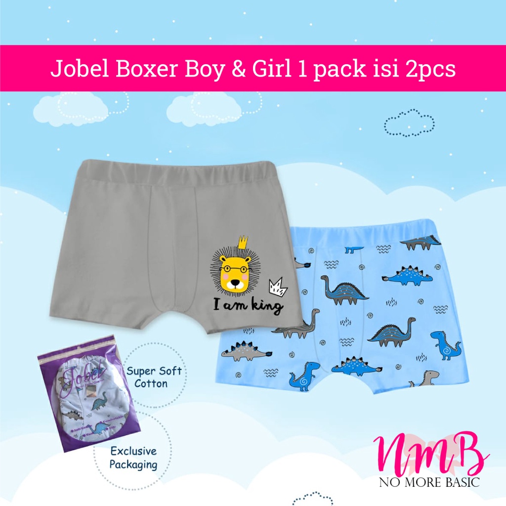 Jobel By Kazel Girl Boy Boxer Anak Perempuan dan Laki Laki 1 Set Isi 2 PCS