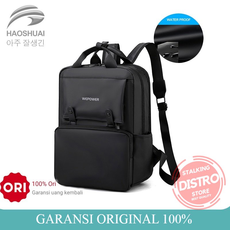 Tas Ransel Pria HAOSHUAI 3410 Tas Backpack Korea Tas Pria Waterproof Tas Laptop Pria