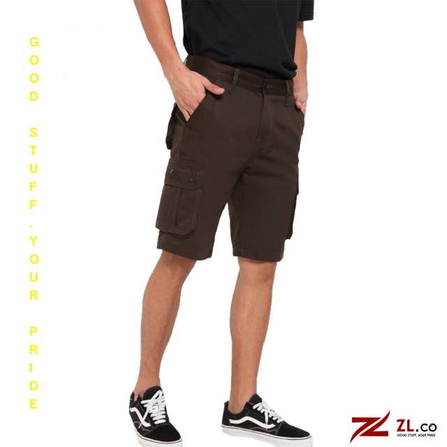 CELANA CARGO PENDEK BROWN ZL.STORE