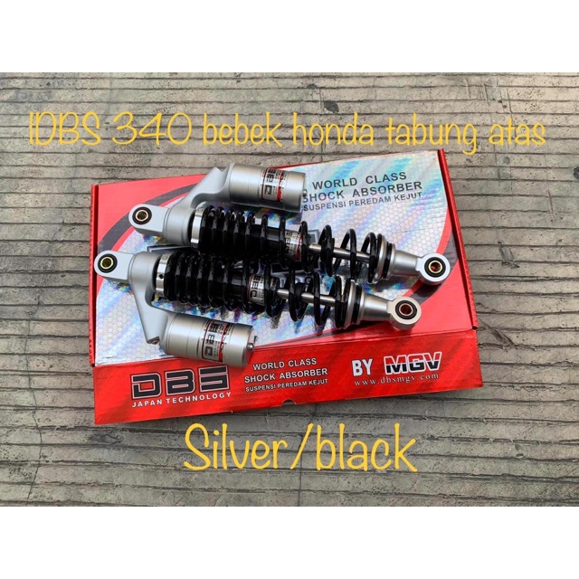Shockbreaker shock 340mm supra x125 kharisma tabung atas silver DBS