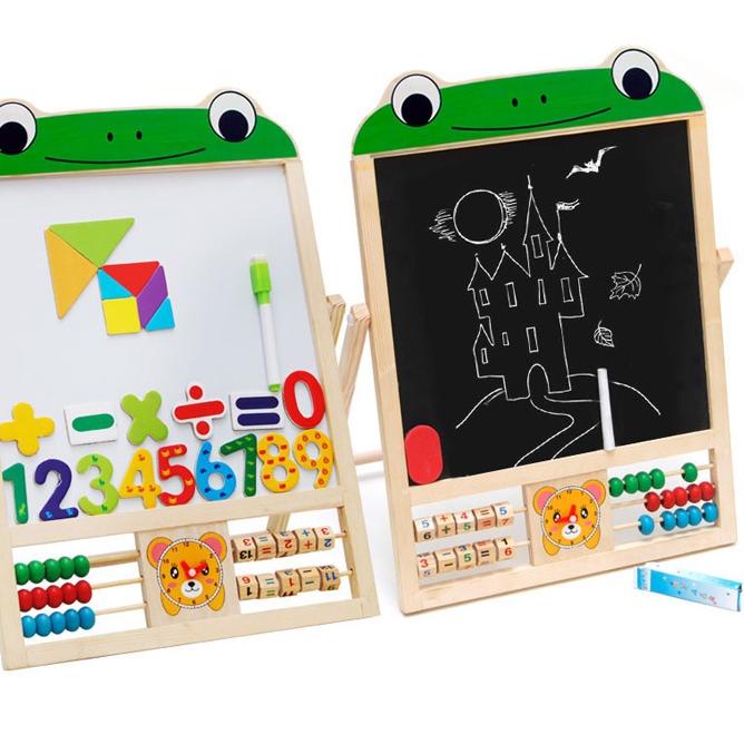 

민 BELIAJA Papan Tulis Anak Magnetic Multifungsi +Spidol Drawing Board Anak 2 Sisi Black White Board Baru