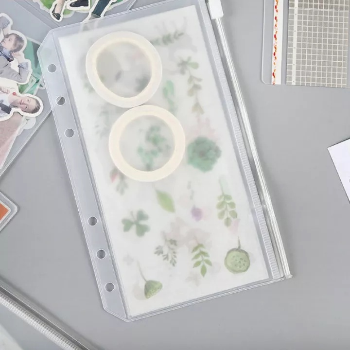 Ziplock Binder A6 Warna PVC Transparent Loose Leaf Doff Zip Lock 1 Pc