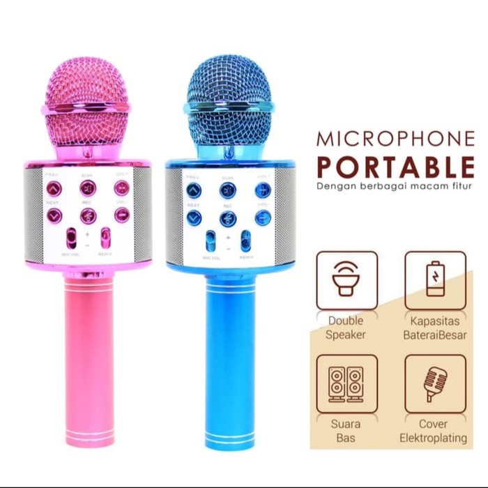 Microphone Wireless Bluetooth Karaoke praktis tanpa ribet