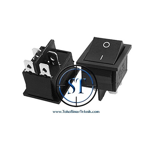 BA-17 Rocker Switch Besar Kotak 4 Kaki Hitam Saklar 4P 4 Pin Box Ampli Swit On Off