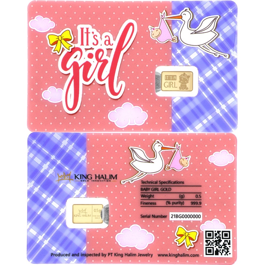 LOGAM MULIA EMAS KING HALIM 0.5 GR - BABY GIRL