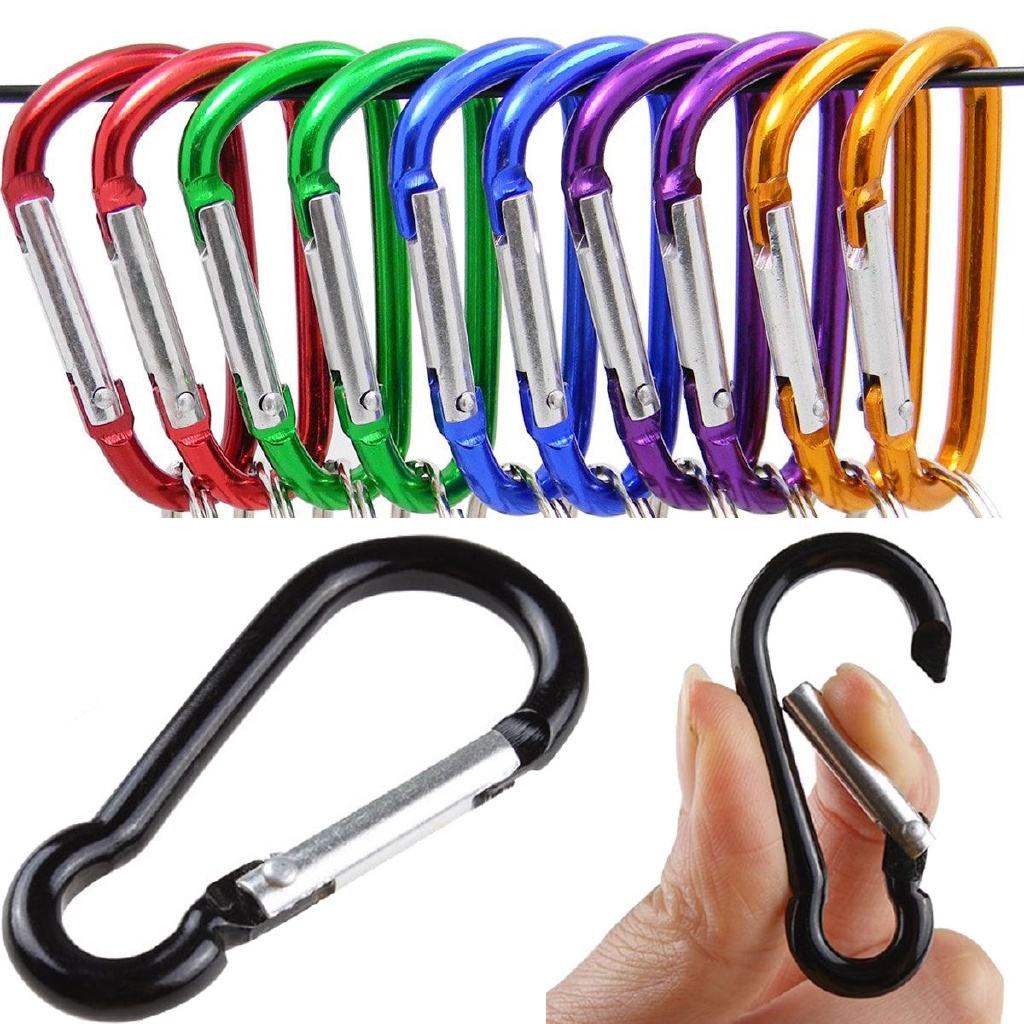 5 Pcs Gantungan Kunci Carabiner Bahan Stainless Steel Untuk Climbing Camping Hiking Outdoor