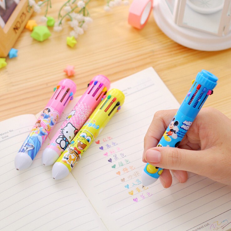 Pena Ballpoint Multi Warna 10 in 1 - Multi-Color