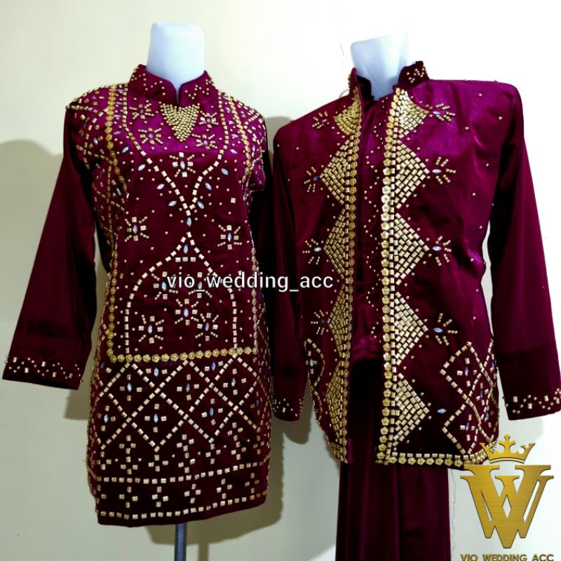 Baju pengantin bludru full payet