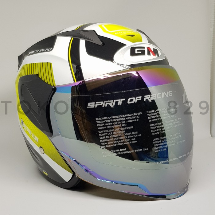 HELM GM FIGHTER MOTIF YELLOW HALF FACE