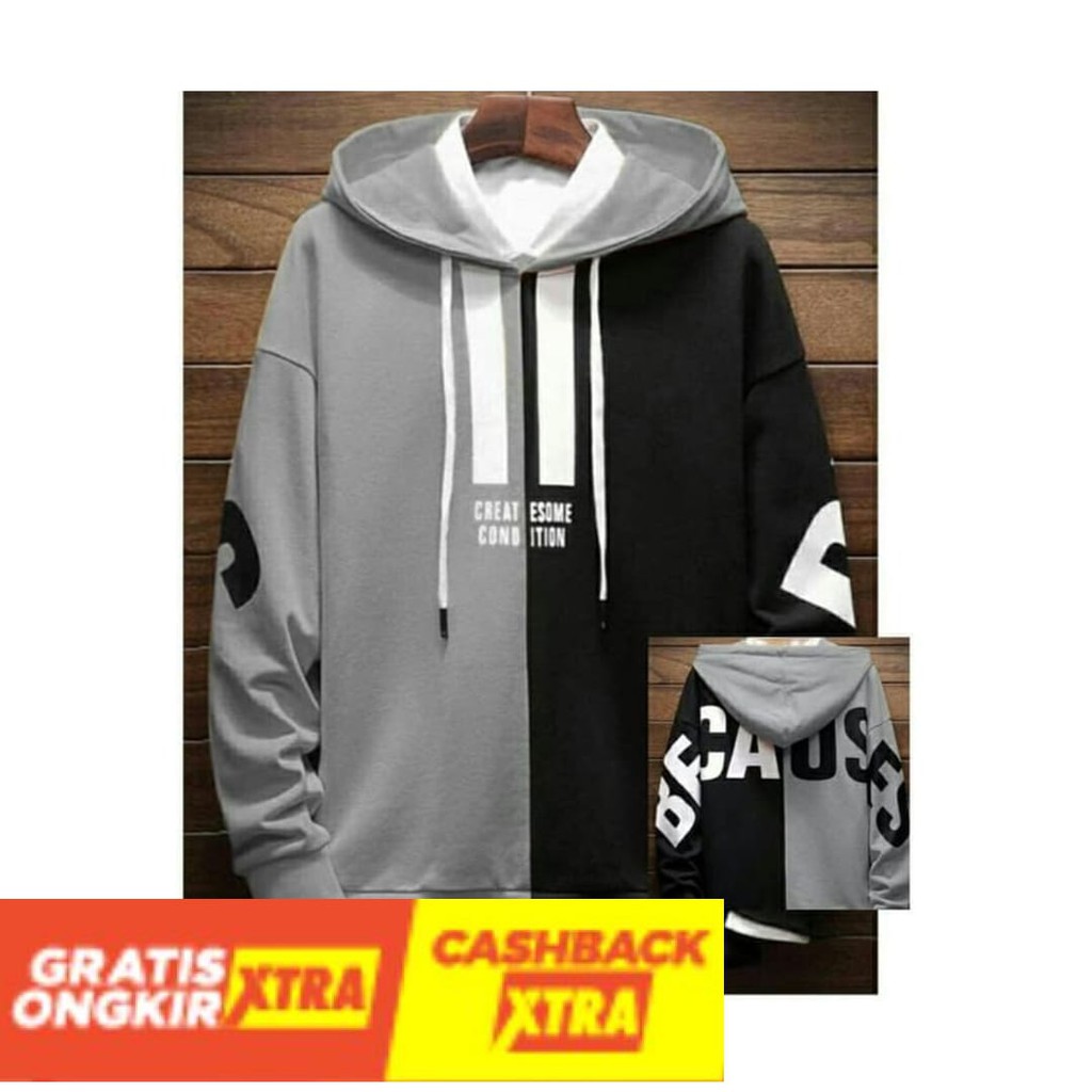 MODEL TERBARU STYLE KEKINIAN - [SWEATER HOODIE SEBASTIAN GREY RO]Sweater pria babytery grey
