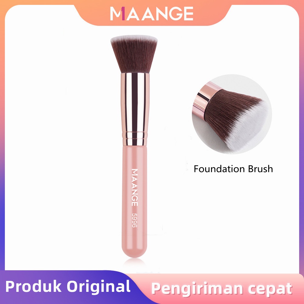 MAANGE Kuas Foundation Brush Professional Makeup Brush Nylon Hair Wooden Handle 5996