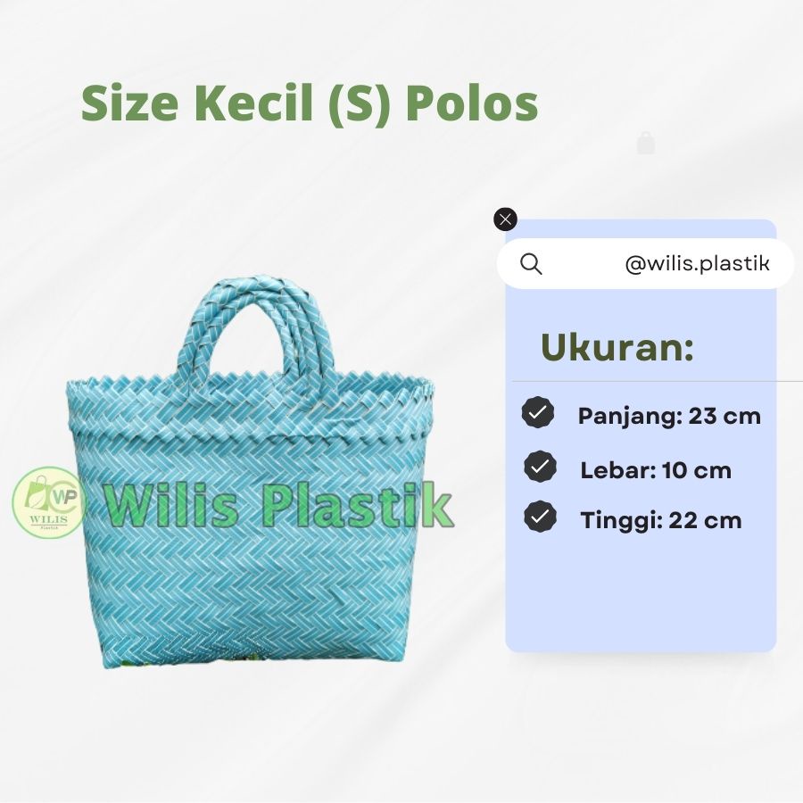 Tas Anyaman Plastik KECIL Polos dan Kombinasi untuk Bingkisan Hampers Parcel Keranjang Belanja Pasar