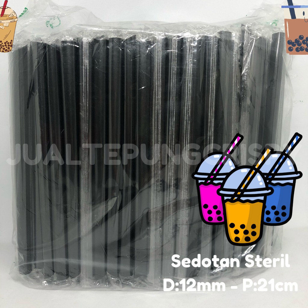 Sedotan Plastik / Sedotan Steril 12mm / Pipet Plastik @100pcs