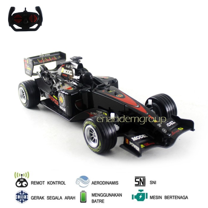New Mainan Mobil Remot Kontrol RC Formula Turbo Super Speed - Hitam