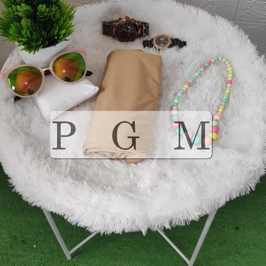 BELLA SQUARE KERUDUNG SEGIEEMPAT Hijab Pollycotton KERUDUNG SEGIEMPAT POLOS BELLA SQUARE BISA COD-KREM