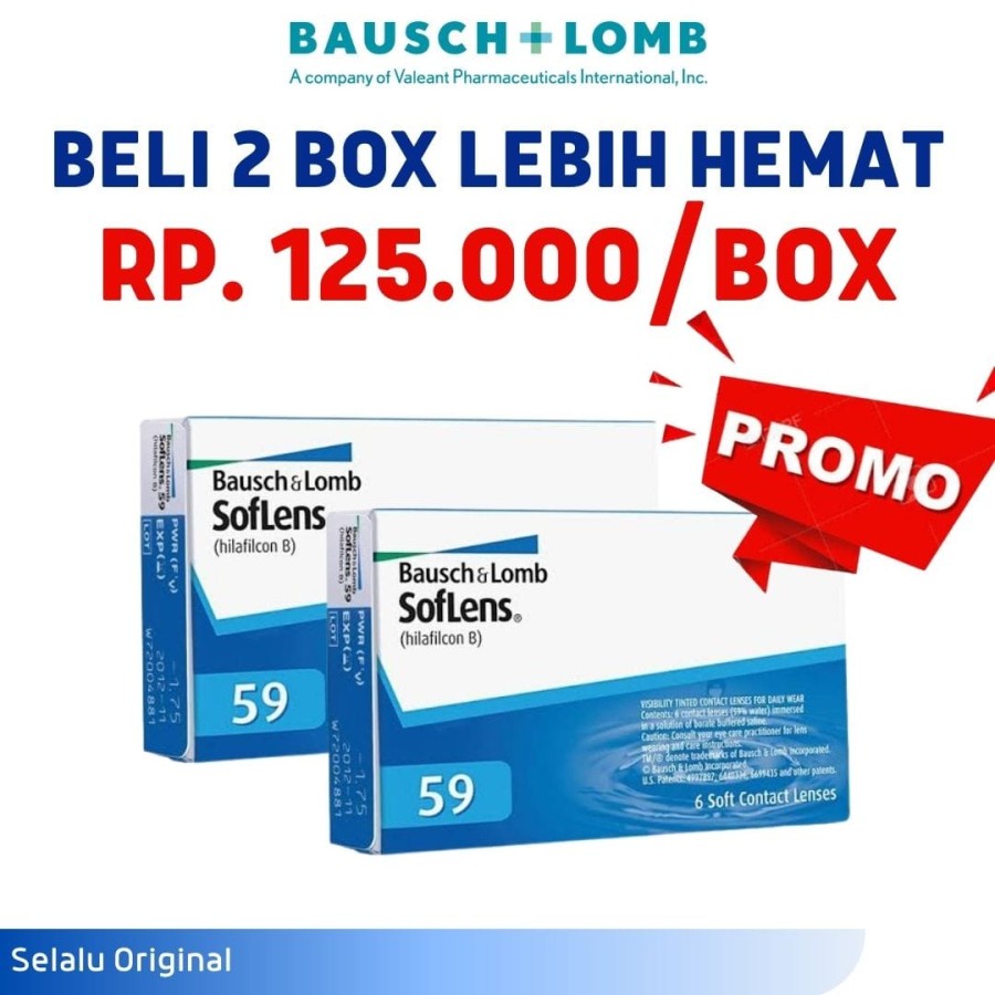 Bausch and lomb 59 softlens bening bulanan transparan ready minus mata sensitif