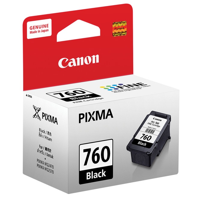 CARTRIDGE CANON PG-760 BLACK / TINTA CATRIDGE CANON PG760 HITAM ORIGINAL - RESMI