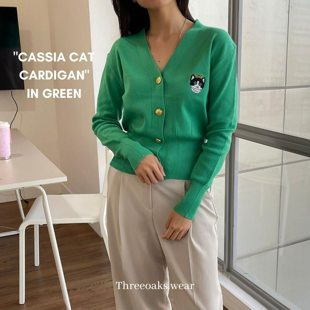 CASSIA CAT CARDIGAN - Kardigan Rajut Impor Premium Tangan Panjang Kucing Korean Style