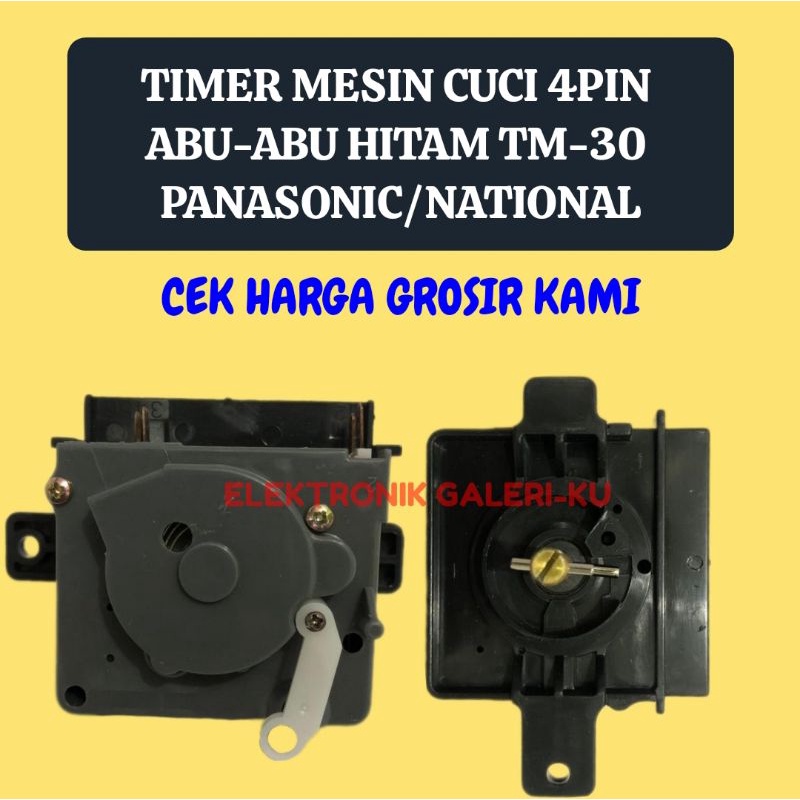 TIMER MESIN CUCI 4PIN ABU-ABU HITAM TM30