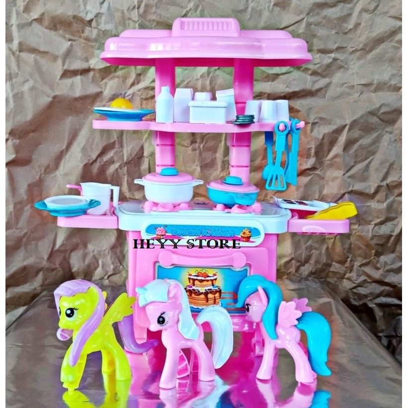 MAINAN MASAK MASAKAN FK 108 MAINAN KITCHEN SET KUDA PONY SET FK 108 MAINAN DAPUR SET ANAK PEREMPUAN