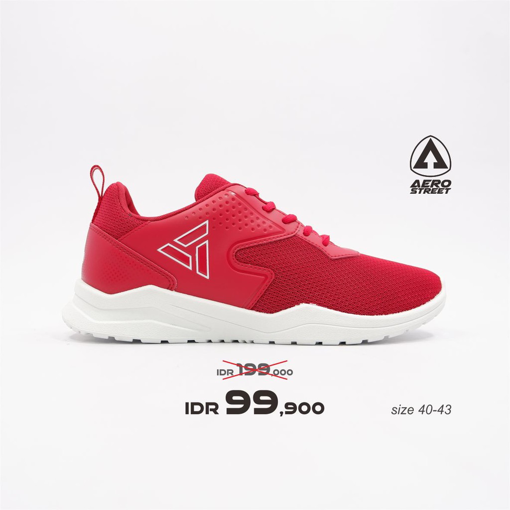 Aerostreet 40 43 Delta  Merah Putih  Sepatu  Sneakers 