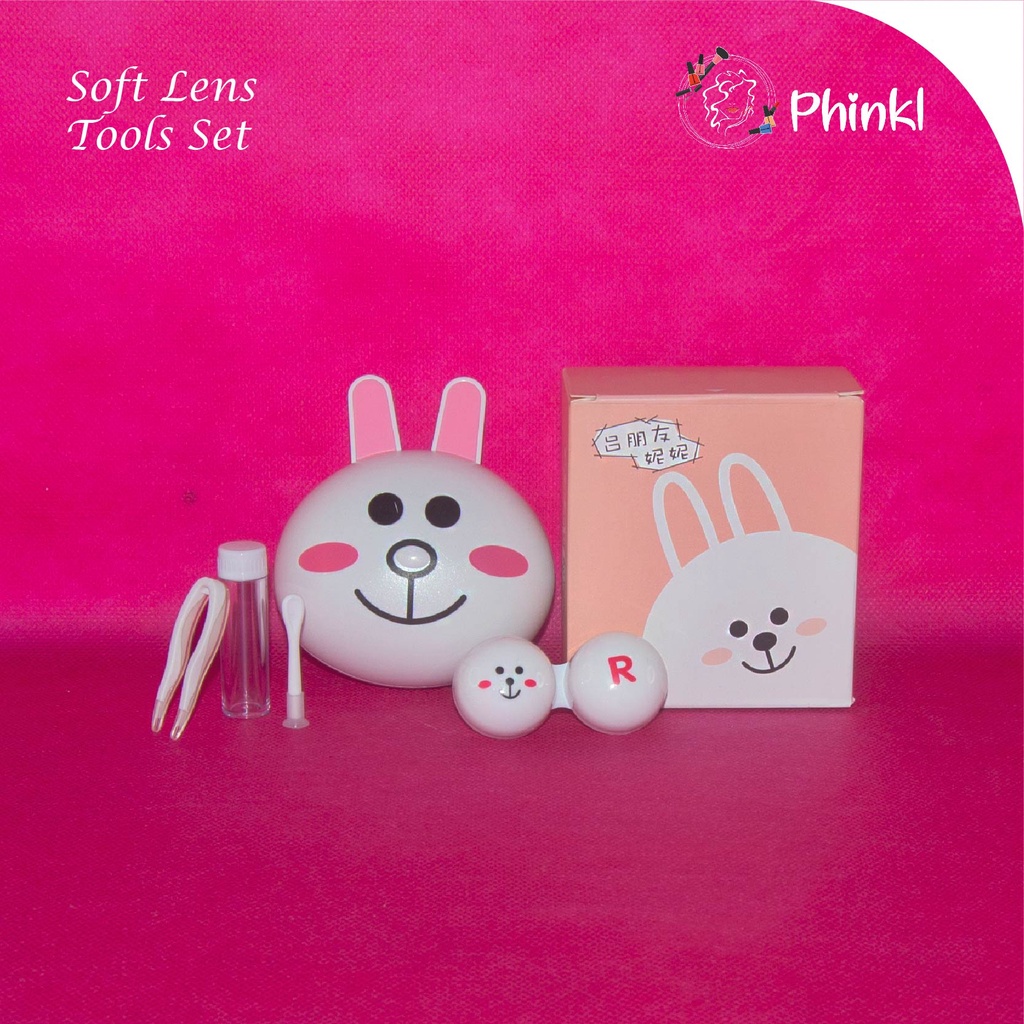 `ღ´ PHINKL `ღ´ ｓｏｆｔｌｅｎｓ Tempat softlens set besar lengkap botol kaca case lensa kontak