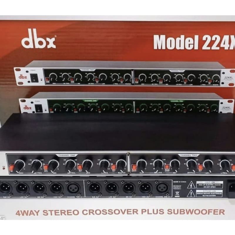 Crossover dbx 224xl / 224 xl plus subwoofer 4 way hitam & silver