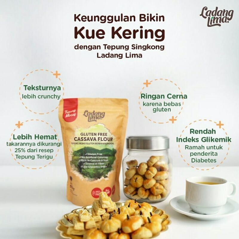 LADANG LIMA Cassava Flour 500 gr Halal || Tepung Singkong Gluten Free