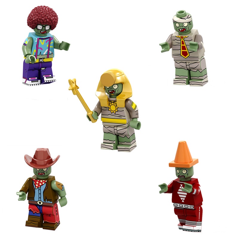 1pc Mainan Balok Bangunan Minifigure Model Tanaman Zombie / Bunga Matahari / Kacang Polong Bahan ABS Untuk Anak