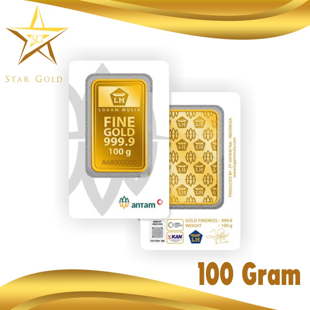 Star Gold Logam Mulia Antam Press ( LM ) 100GR 100 Gram