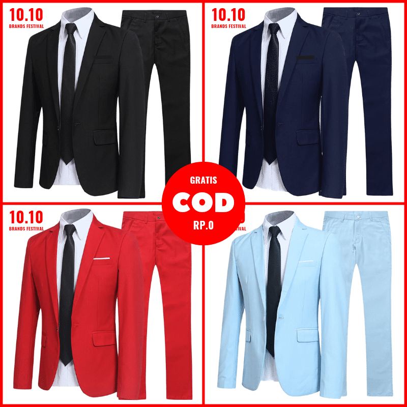 SETELAN 2in1 Jas Pria Celana Formal Blazer Pria Set Jas Nikahan Pria Set Jas Kerja