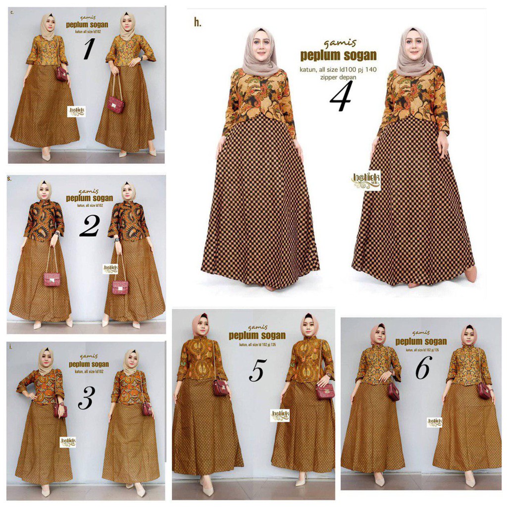 GAMIS BATIK PEPLUM SOGAN | Shopee Indonesia